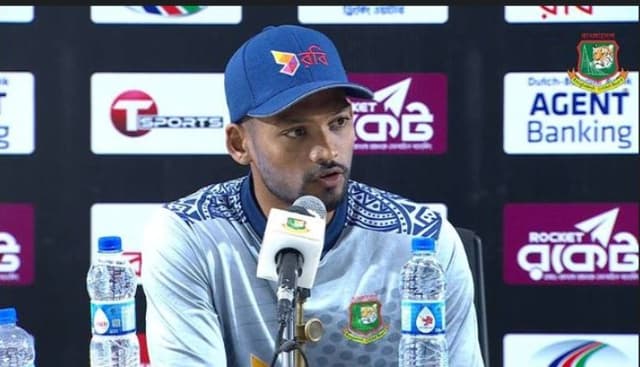 Najmul Hossain Shanto gives credit to Nuwan Thushara after the third T20I