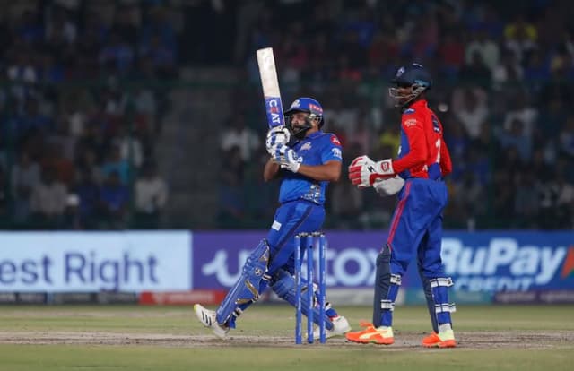 Rohit hits half-century after 25 IPL innings as Mumbai clinch last-ball thriller against Delhi