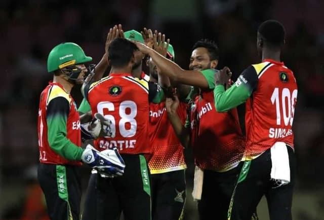 Guyana register second win in their seventh match, Shakib takes one wicket